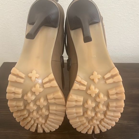 Tory Burch Brown and Tan Heeled Boots with High Stiletto Heel and Unique Design - Picture 8 of 14